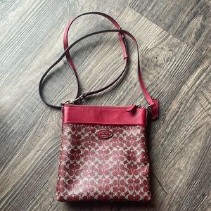 Red Coach crossbody bag
